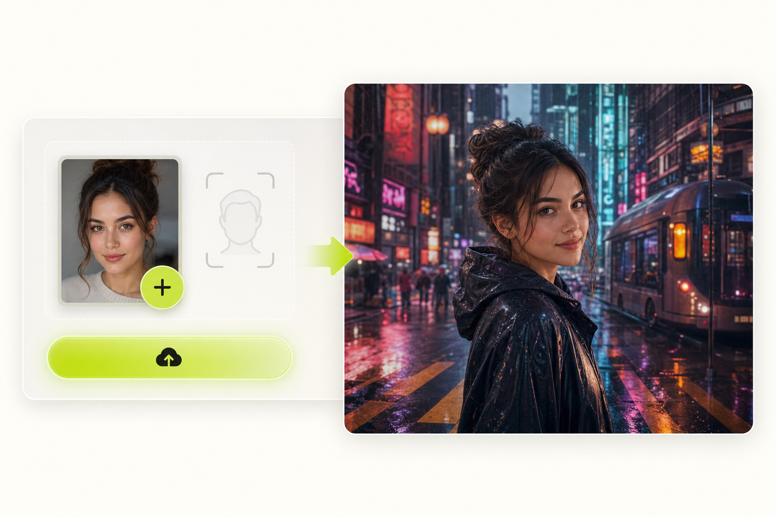 Upload a face for a CG city tour video