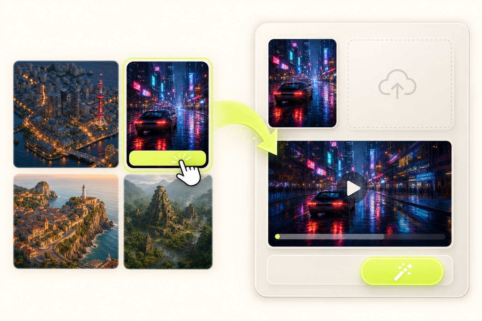 Apply an example prompt for a CG city tour video