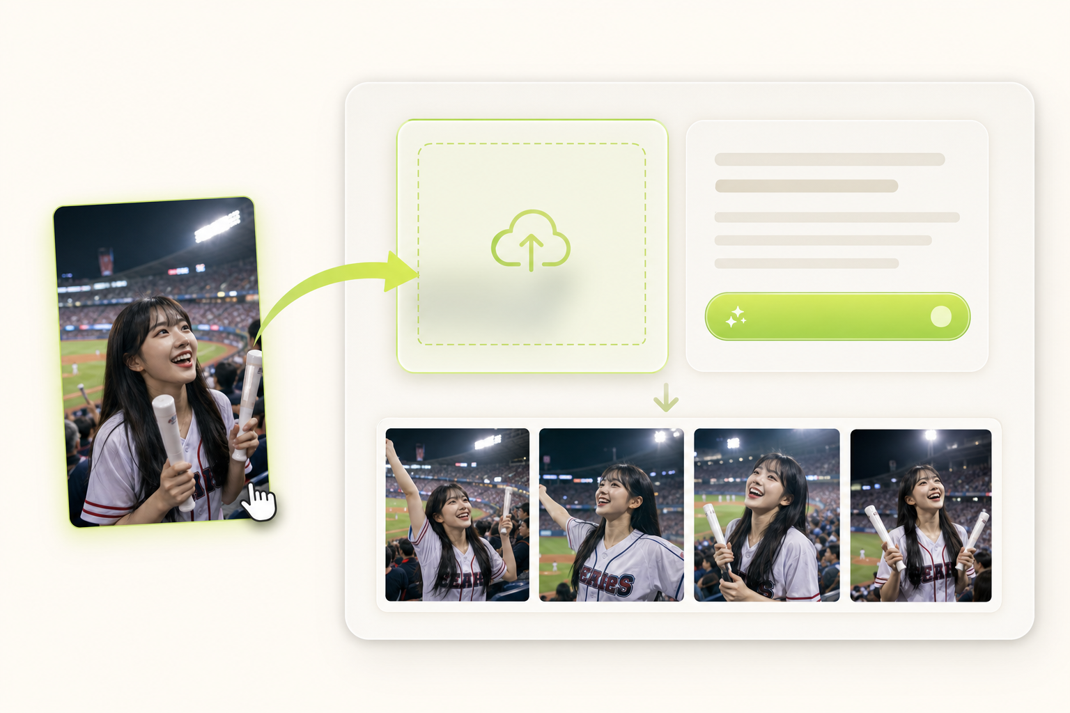 Upload a photo for a Korean baseball fan cam photo