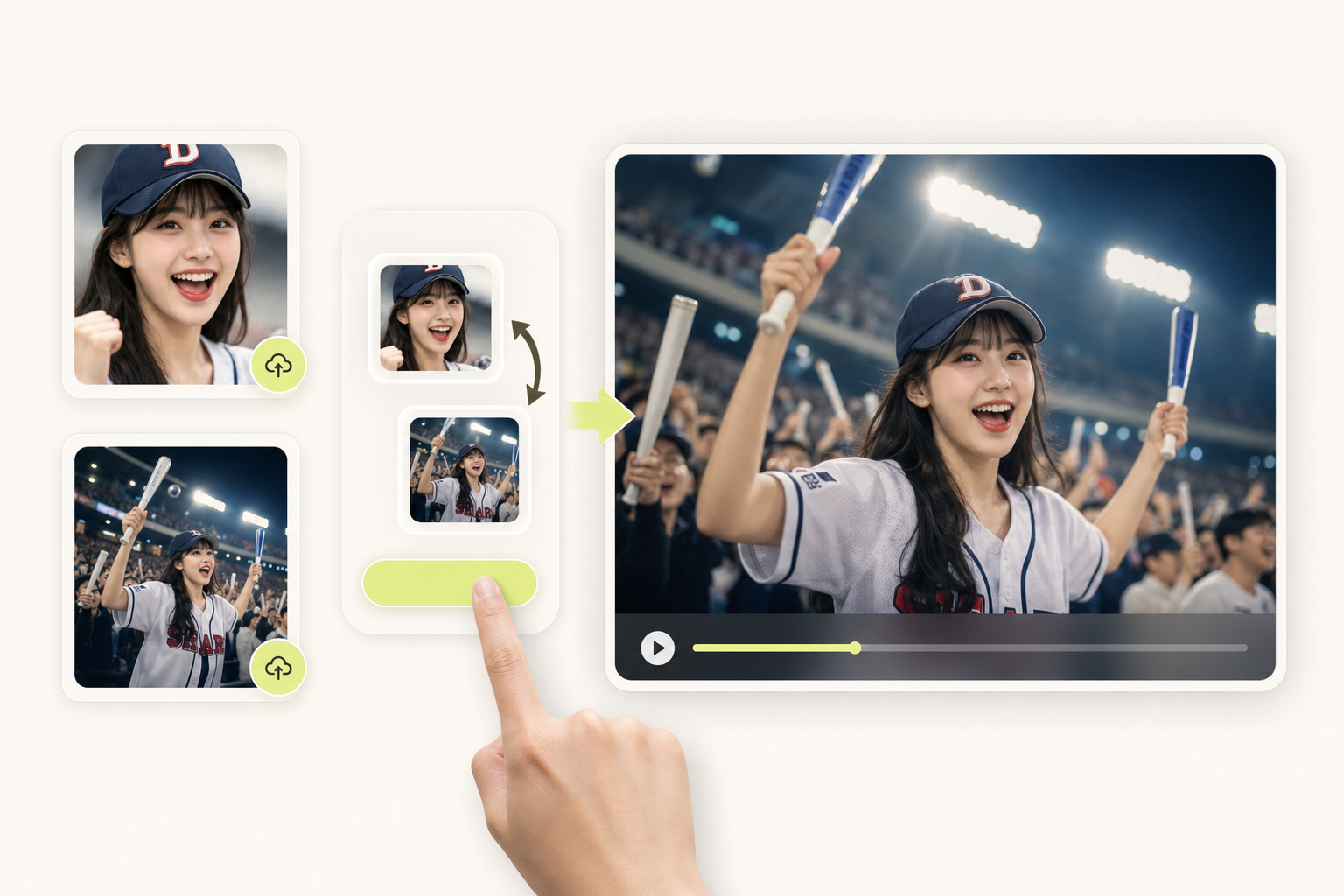 Face swap into the final Korean baseball fan cam video
