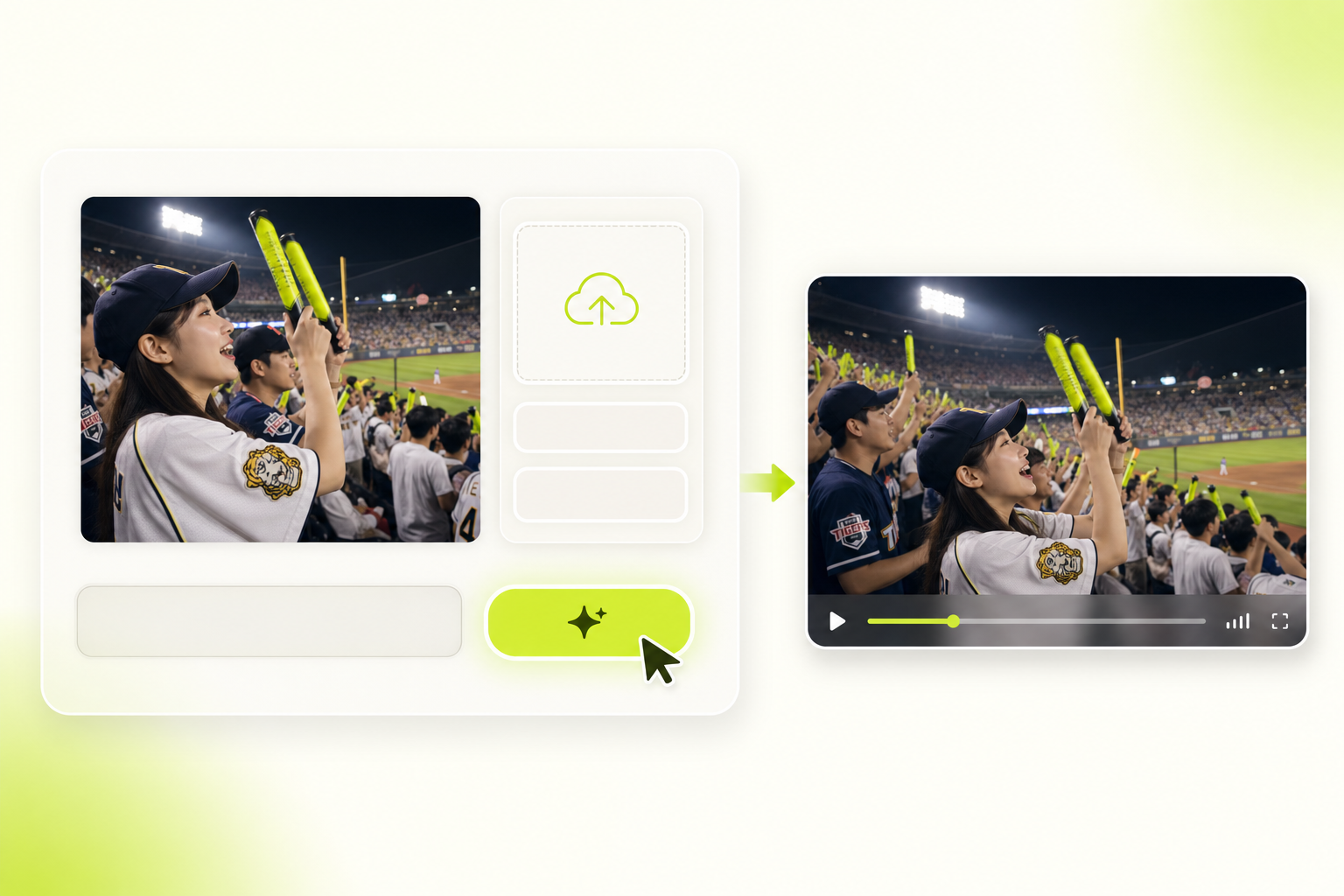 Generate the final Korean baseball fan cam video