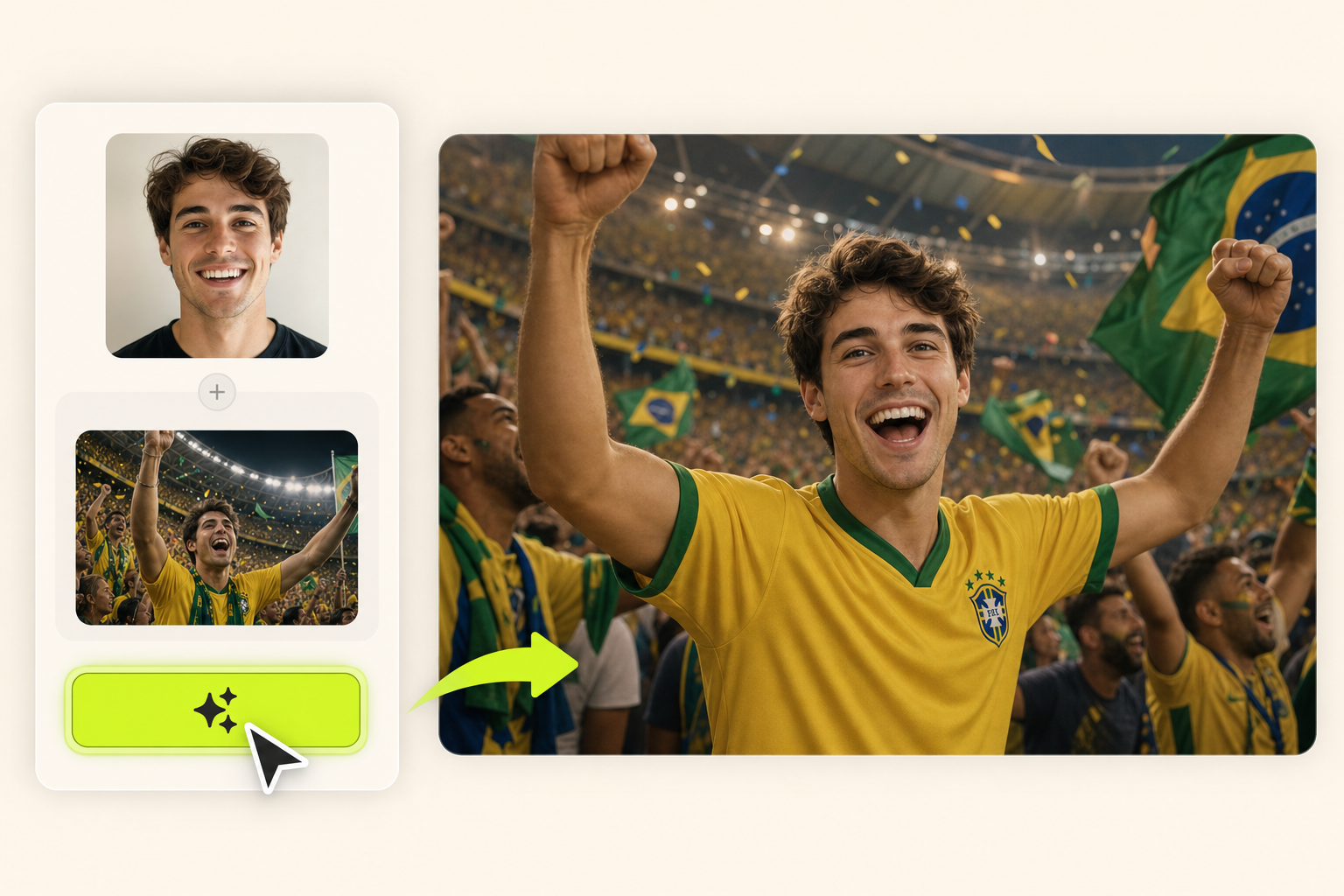 Face swap into the final World Cup fan cam photo