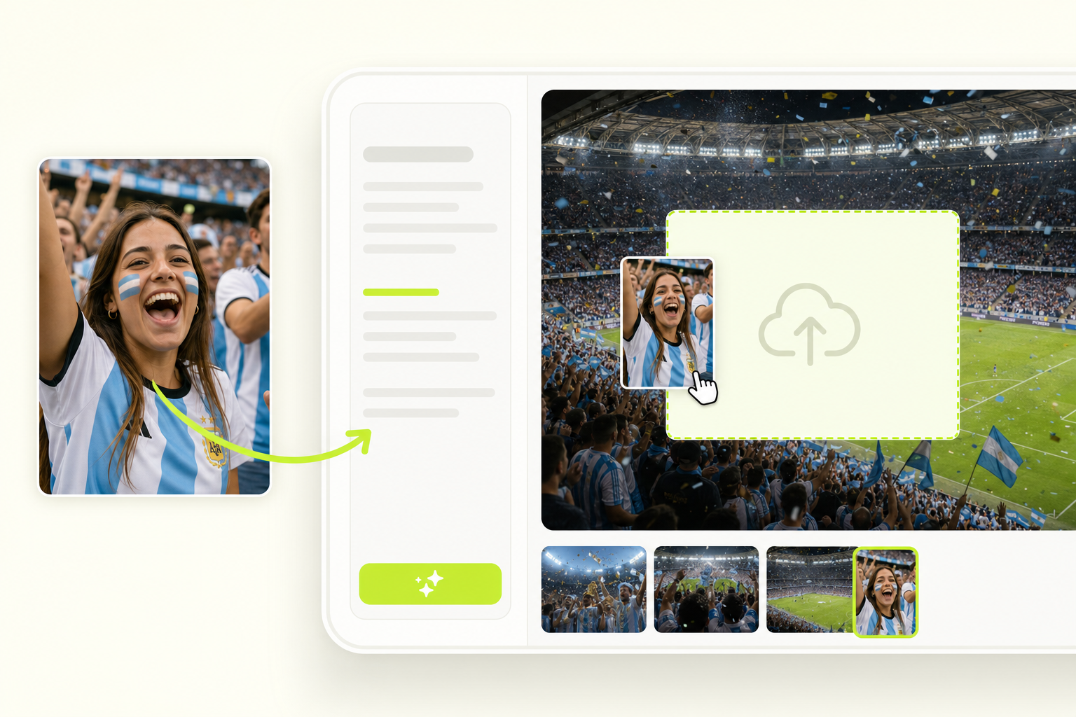 Upload a photo for a World Cup fan cam video